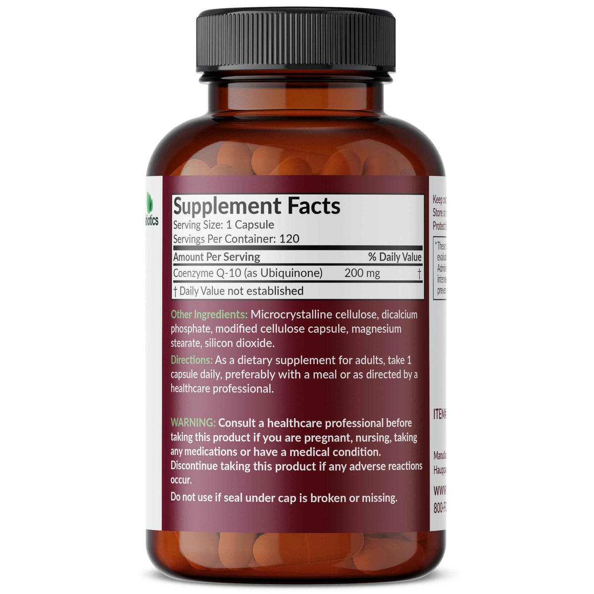 Futurebiotics CoQ10 200 MG Cellular Energy Production, 60 Vegetarian Capsules