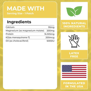 MONIER Magnesium Patches (Pack of 60) - 100% Natural Patch for Women - For Women and Men, With Calcium, Muscle And Bone Support, Calming, Enhanced Formula