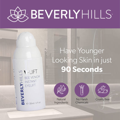 Beverly Hills V-Lift Instant Eye Lift Bee Venom Serum – Firming Eye Treatment for Puffiness, Dark Circles & Wrinkles (30mL)