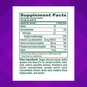 vitafusion Chewable Calcium Gummy Vitamins for Bone and Teeth Support, Calcium Gummies, Fruit and Cream Flavor, 100 Count, 50 Day Supply Vitafusion