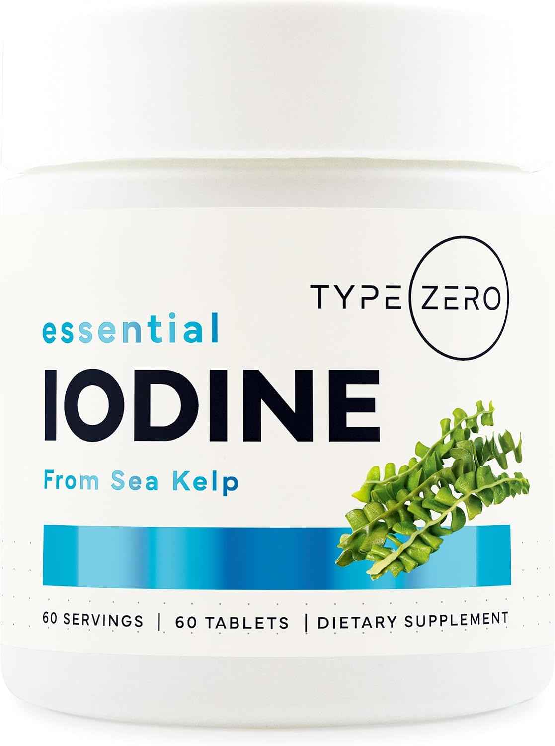 Type Zero Clean Iodine (325mcg) 60 Tablets, from Sea Kelp, Gluten-Free - GMO-Free