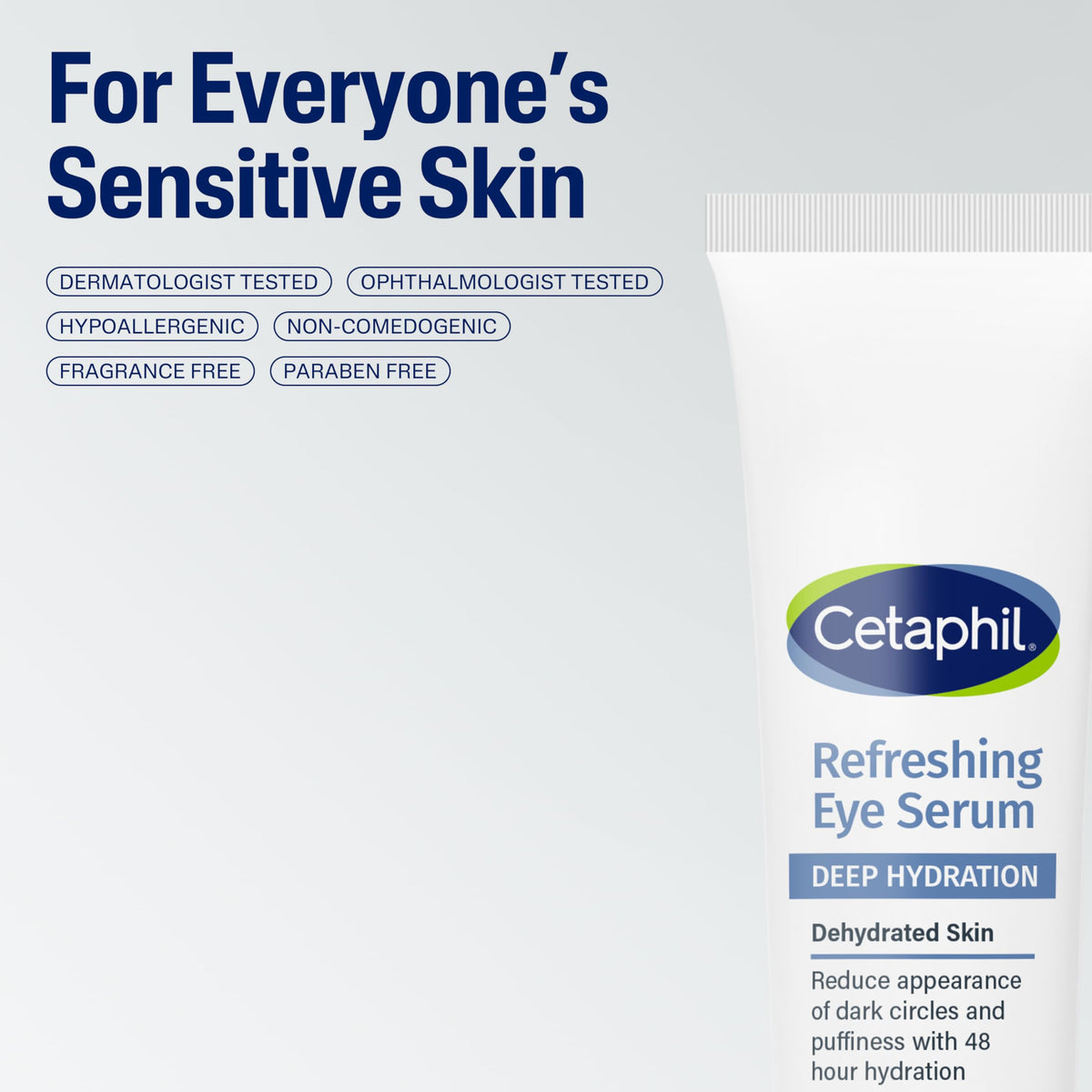 CETAPHIL Deep Hydration Refreshing Eye Serum (0.5 fl oz) - 48-Hour Hydrating Under Eye Cream with Hyaluronic Acid & Vitamin E