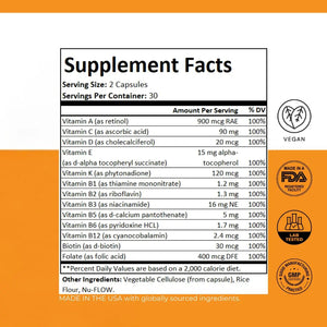 PurePath Non-Toxic Adult Multivitamin - 13 Vitamins - 100% RDA - No Harmful Megadoses - with B6 & B12 PurePath