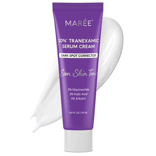 MAREE 10% Tranexamic Serum Cream - Alpha Arbutin Cream with Tranexamic Acid, Niacinamide - Dark Spot Corrector with Alfa Arbutin - Acido Tranexamico Crema para Manchas Oscuras en la Cara