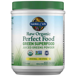 Garden of Life Raw Organic Perfect Food Green Superfood Juiced Greens Powder - Original Stevia-Free, 30 Servings, Non-GMO, Gluten Free Whole Food Dietary
