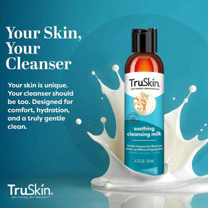 TruSkin Soothing Cleansing Milk with Rice & Oat Milk, 5 fl oz - With Hyaluronic Acid to gently remove makeup, cleanse and hydrate sensitive skin without stripping moisture