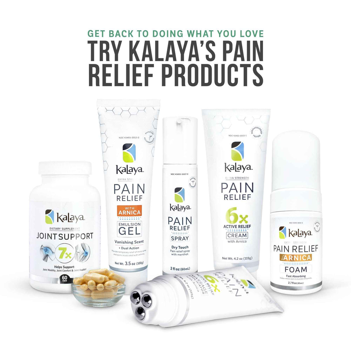 Kalaya Pain Relief Spray - Fast-Acting, Quick-Drying Muscle Rub for Joint Pain Relief and Muscle Pain - with Eucalyptus, Menthol, Methyl Salicylate, Camphor - Ideal for Easing Back Pain - 2 oz