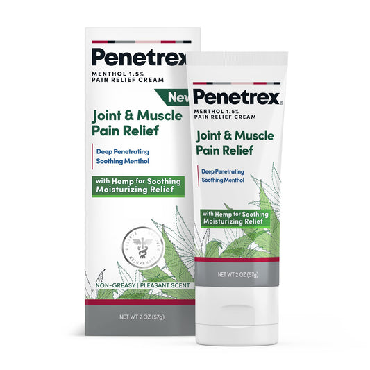Penetrex Soothing Joint & Muscle Pain Relief Cream with Hemp - Deep Penetrating Menthol, Arnica and Hemp for Soothing, Hydrating Relief - Non-Greasy, Easy to Apply, Pleasant Scent- 2oz Squeezable Tube