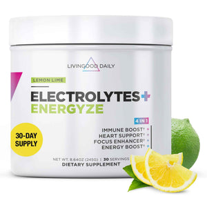 Livingood Daily Electrolytes Powder Strawberry Lemonade, 30 Servings - 4in1 Hydration Powder with Vitamin C, Taurine, D Ribose & FOS, Sugar Free Electrolyte Drink Mix, Keto, Gluten Free - Made in USA