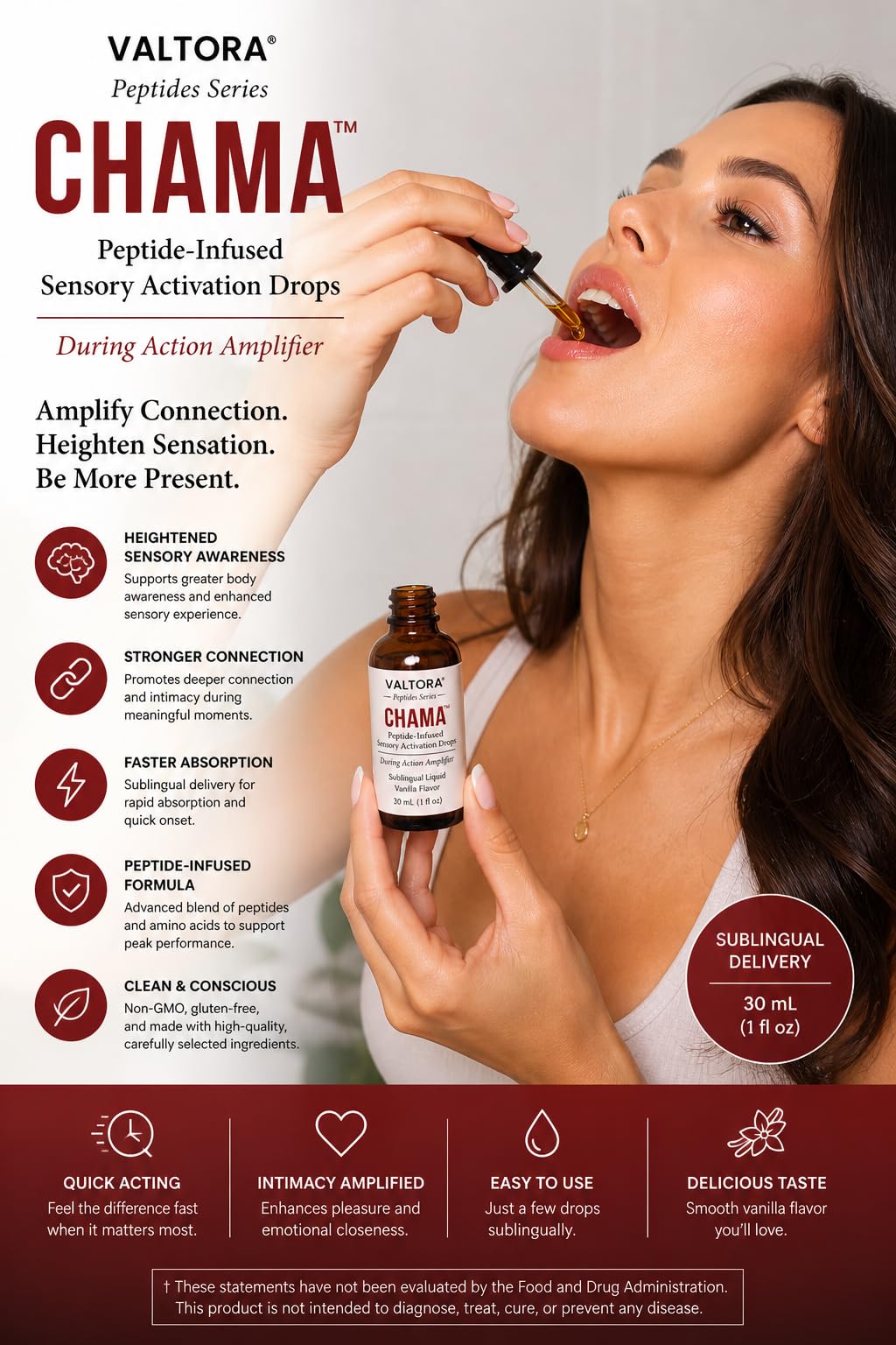 VALTORA CHAMA GetMiRite Women's Wellness Drops Plant-Based Liquid Formula Vanilla 30 mL Nutritional Supplement