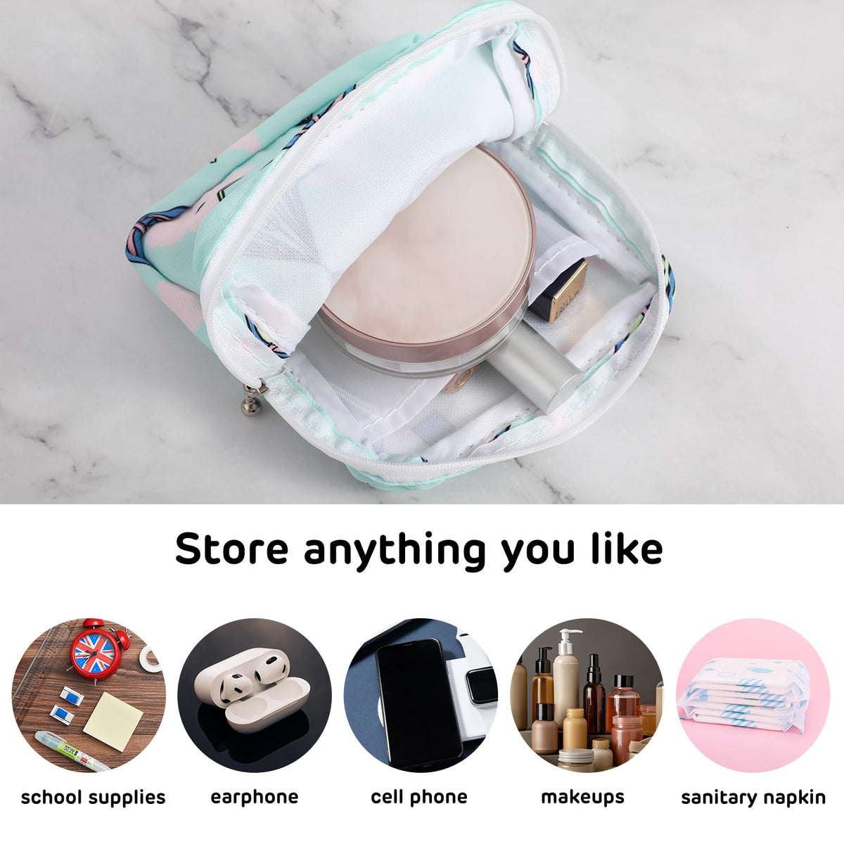 3Pcs Period Bag, Sanitary Pad Storage Bag Samll Period Pouch for Purse Cute Menstrual Period Bag