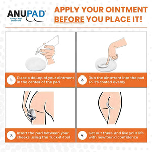 Butts Are Messy - Control The Mess. ANUPAD Premium Absorbent Pads. Confidently Handle Bowel Leakage, Bleeding Hemorrhoids, And The Mess Hemorrhoid Ointments Make.