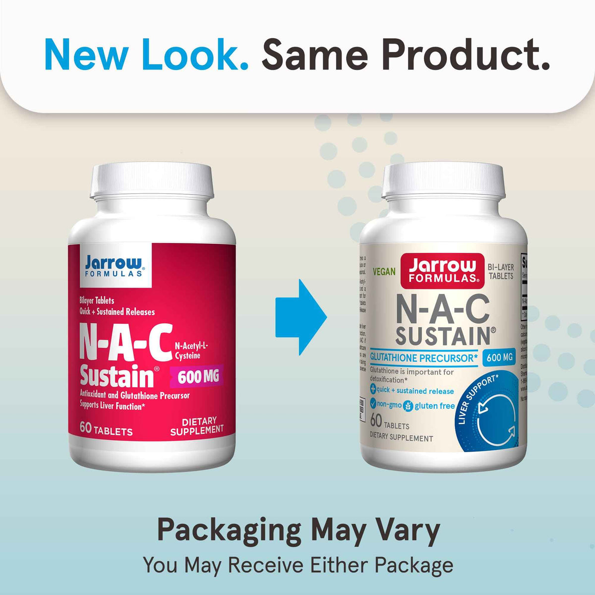 Jarrow Formulas N-A-C Sustain 600 mg, Dietary Supplement, NAC 600 mg, an Antioxidant Amino Acid Support