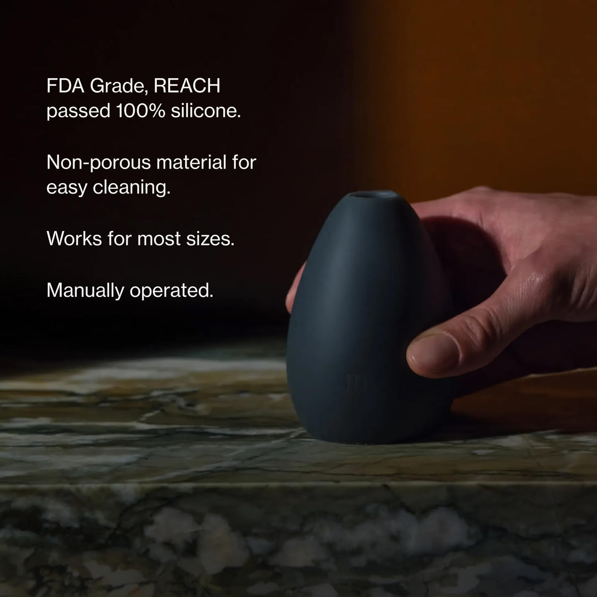 Maude Dome - Double-Sided Masturbator + Silicone Stroker with Multi-Textured Interior - Body-Safe Durable Penis Sleeve for Enhanced Solo or Partner Play - Discreet & Non-Vibrating (Charcoal)