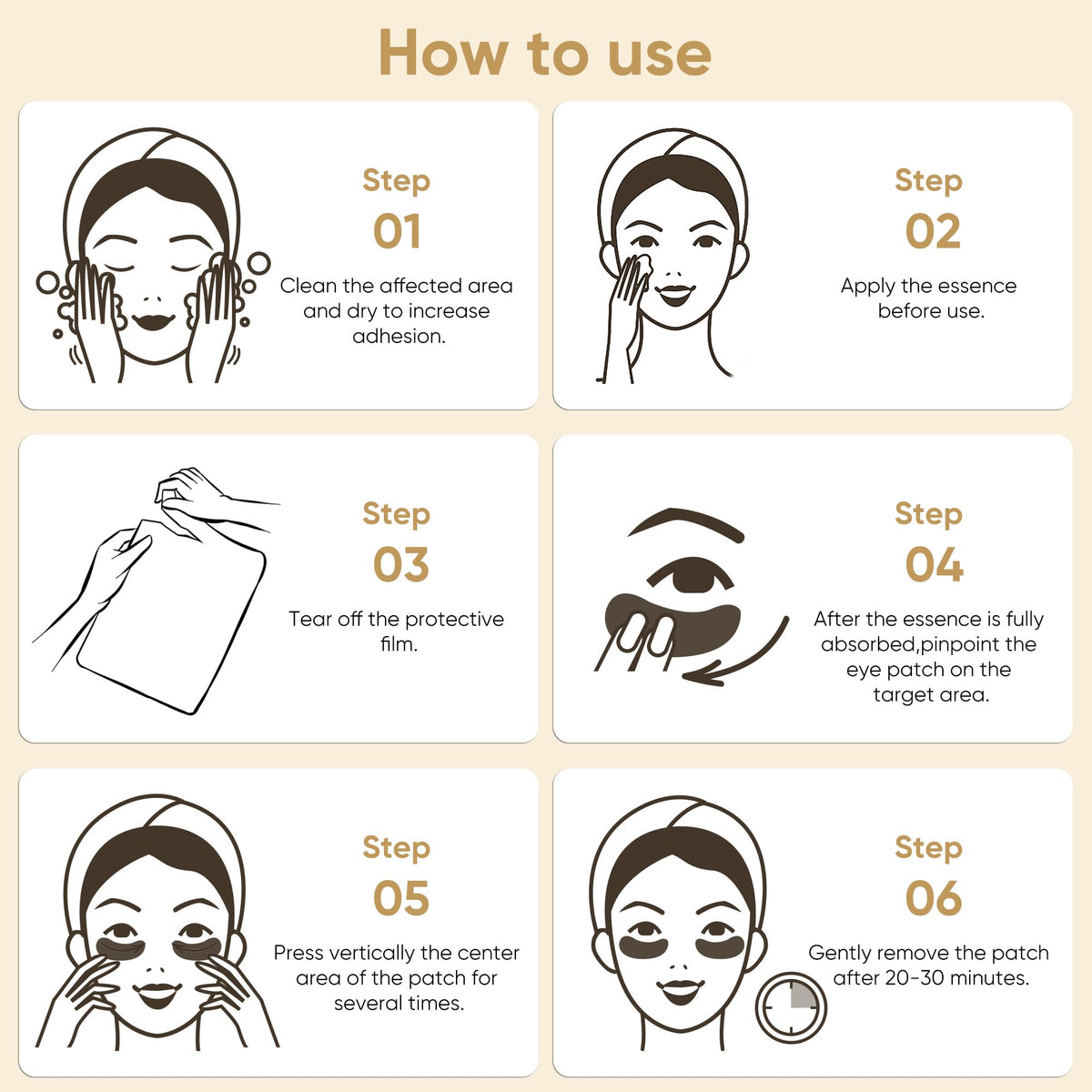 Bukamkom 24K Gold Eye Mask - 20 Pairs Luxury Collagen Treatment