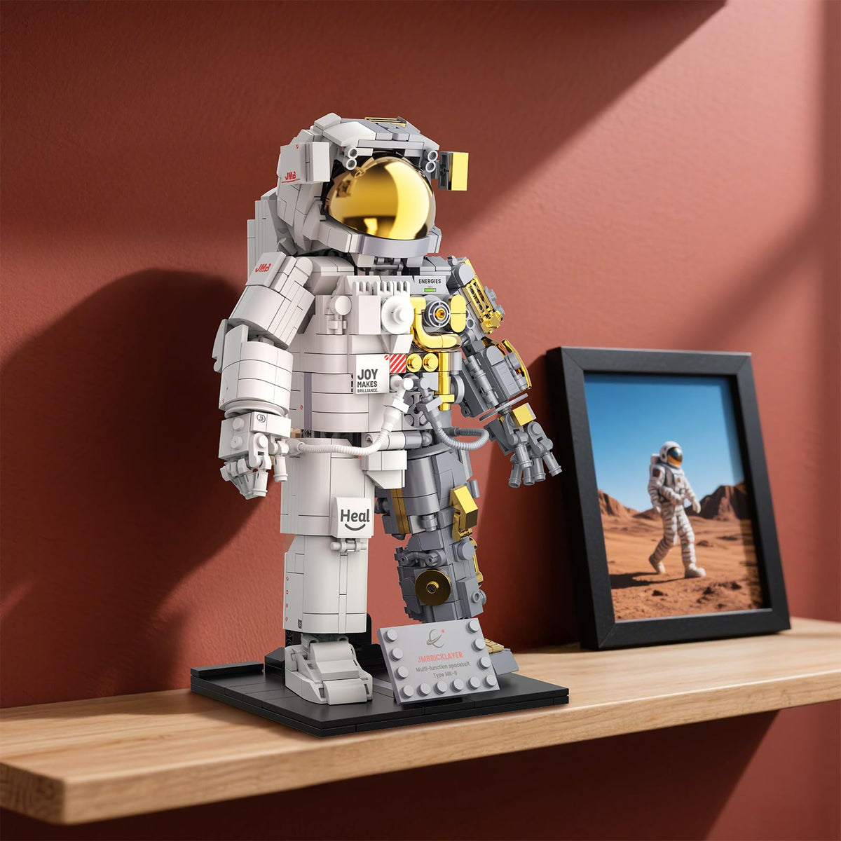 JMBricklayer Space Astronaut Building Block Sets for Adults, 1008 PCS Spaceman Toys with Display Stand, STEM Science Toy 70131, Home or Office Decor, Cool Collectible Gifts for Kids 8-14 Boys Girls