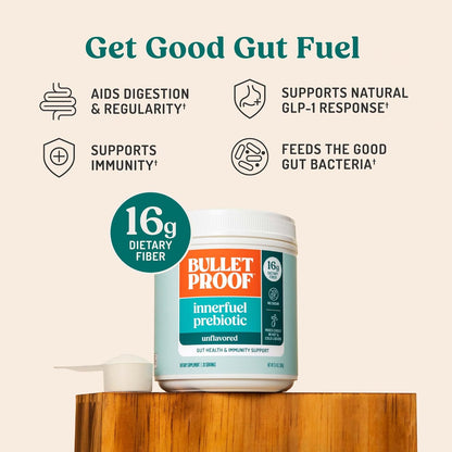 Bulletproof Duo Kit - Collagen Peptides Protein Powder for Skin, Bones and Joints - 18g Protein, 17.6 Oz & InnerFuel Prebiotic Fiber Powder for Gut, Gas Relief, Digestive Health and Immune Support