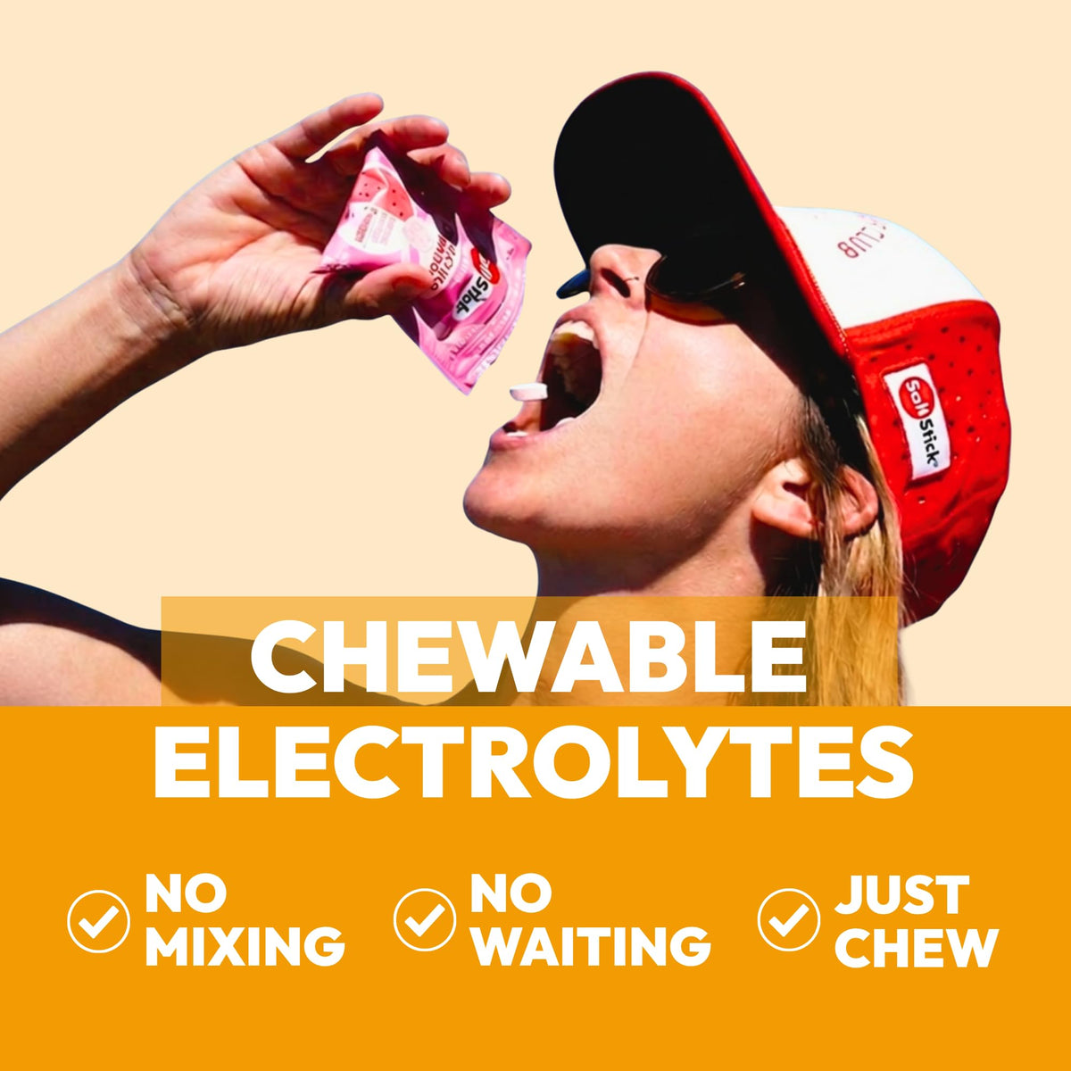 SaltStick Electrolyte FastChews Chewable Tablets, Lemon Lime, 120 count, 12 packets of 10 tablets each