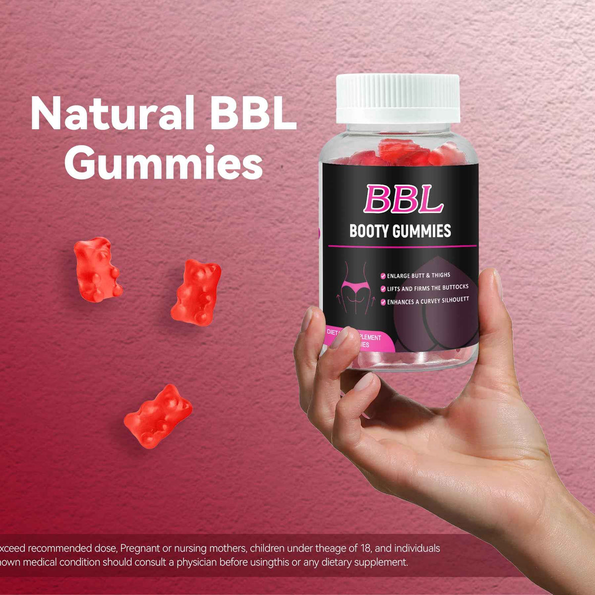 Aromlife BBL Gummies for Women, 60 Count Bear Shape Booty Gummies with Herbal Ingredients, BBL Vitamin Gummy with Fenugreek, Asian Ginseng, Motherwort, Saw Palmetto, Anise Seed & Vitamin C
