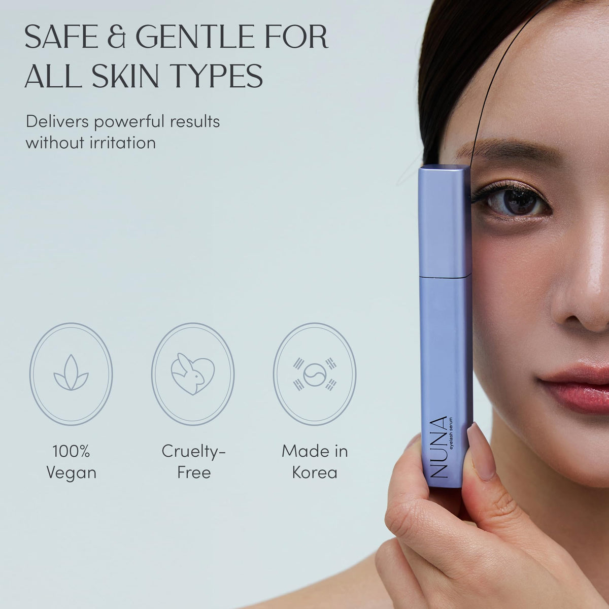 NUNA Eyelash & Eyebrow Growth Support Serum - 6-Month Supply (6ml)