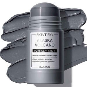 SKINTIFIC Deep Pore Cleansing Blackhead Remover Face Mask Stick, Mud Mask with Natural Alaska Volcano Clay, Gentle Exfoliating, Smoothing Skin