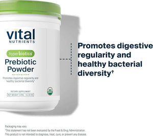 Hyperbiotics Vital Nutrients Organic Prebiotic Fiber Powder - Supports Gut Health and Digestive Regularity - Soluble Fiber Supplement for Women and Men - Vegan Organic Fiber Powder - 54 Servings