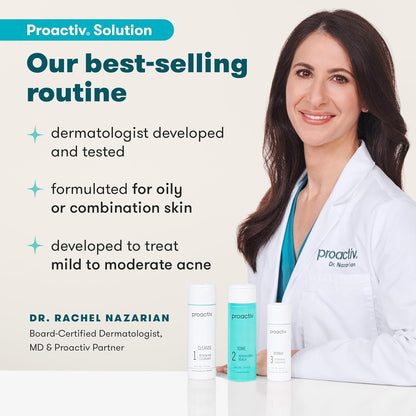 Proactiv 3 Step Acne Treatment w/ Pimple Patches - Benzoyl Peroxide Face Wash, Repairing Acne Spot Treatment for Face and Body, Exfoliating Toner - 90 Day Complete Acne Skin Care Kit + Pimple Patches