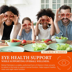 OASIS FORCE 6 in 1 Vitamin A Liquid Drops with Lutein & Zeaxanthin, Vita A Retinyl Palmitate for Skin, Vision & Immune Support, Adults & Kids Ages 6+, Vegan, Non-GMO, 2 Fl Oz