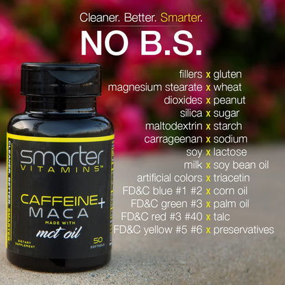 3 Pack Caffeine Energy Pills 200mg with Maca Root & MCT Oil, 150 Softgels