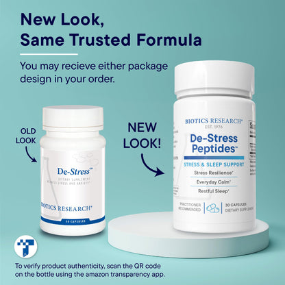 BIOTICS RESEARCH De-Stress Patented Nutrient Designed to Support Calmness, Healthy Sleep Habits, All-Natural Supports Mental Wellness & Calm. 30 Capsules
