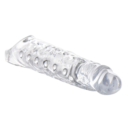 Size Matters 3 Inch Clear Extender Sleeve – Rubber Penis Extension, Cock Sleeve Enlarger, Adult Sex Toy for Men, 10.75" Length.