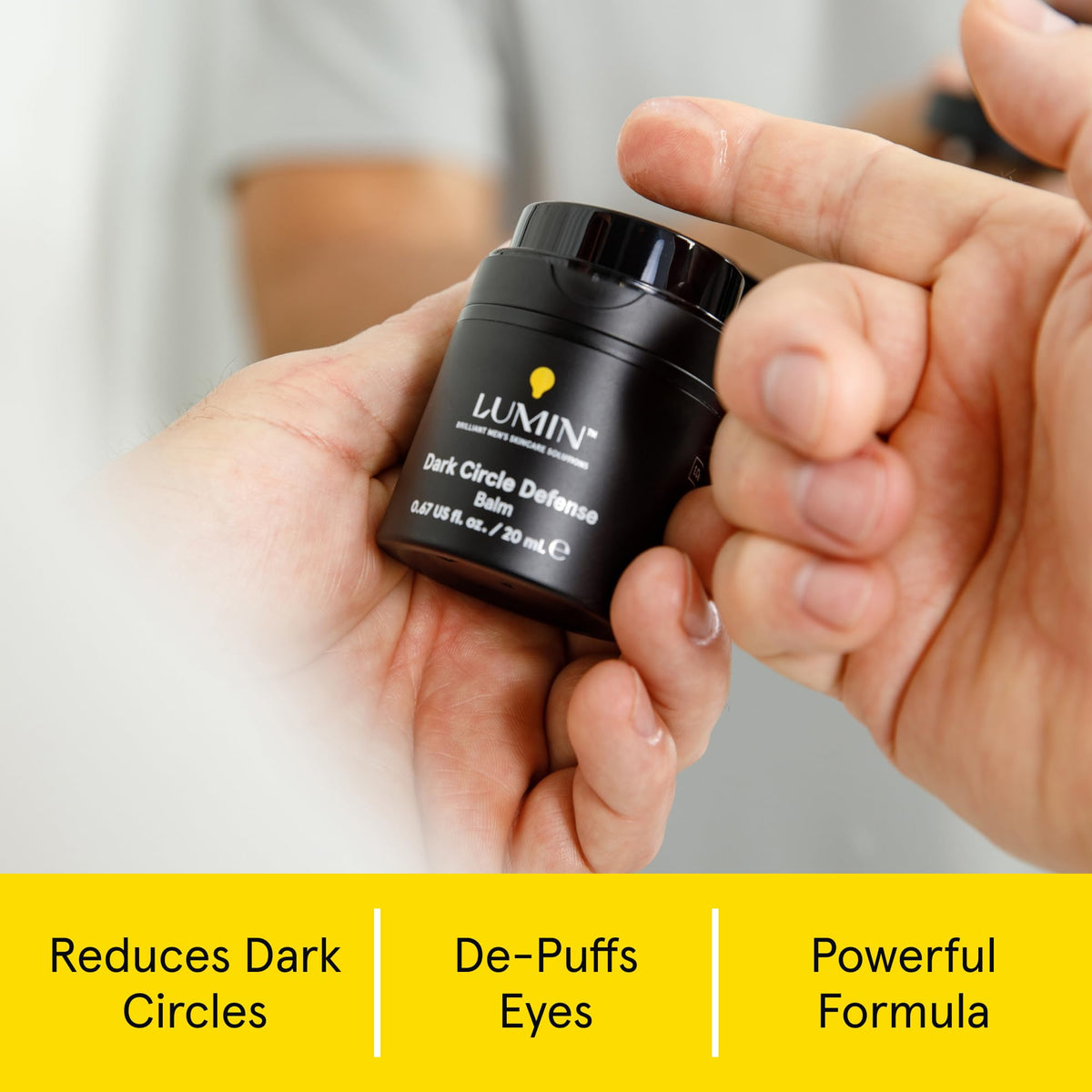 Lumin Men’s Dark Circle Defense Balm (20ml) – Hydrating Eye Cream with Caffeine & Niacinamide | Reduces Puffiness, Fine Lines & Dark Circles | Korean Skincare for Men