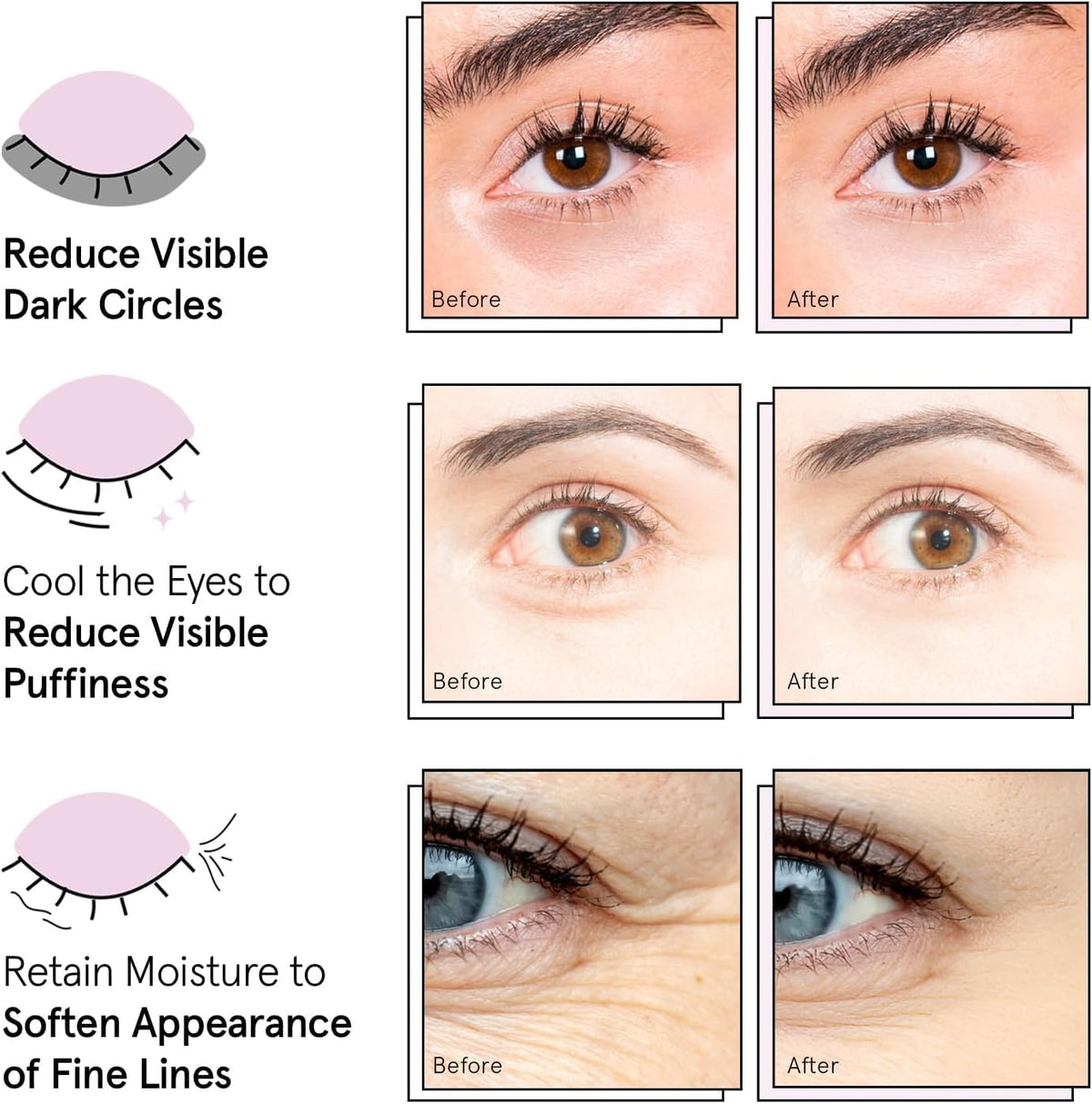 grace & stella Gold Under Eye Mask - 6 Pairs - Vegan Gel Patches for Dark Circles & Puffy Eyes