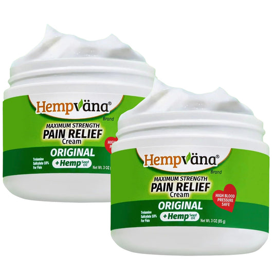 Hempvana Relief Cream 2 Pack with Seed Extract - Relieves Inflammation, Muscle, Joint, Back, Knee, Nerves and Arthritis – Made in USA 3oz Paraben Free, Vegan, Cruelty-Free As Seen On TV