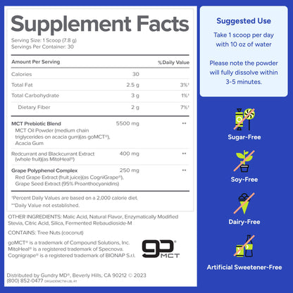 Gundry MD® MCT Wellness Powder, Watermelon Lemonade Flavor, 30 Servings