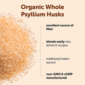 Micro Ingredients Organic Whole Psyllium Husks, 3lbs - Daily Soluble Fiber Supplement - Sourced from India - Ideal for Oatmeal, Coffee & Beverage - Unflavored, Non-GMO, Keto Friendly, Vegan