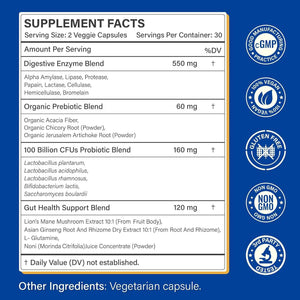 12 PPM Molecular Hydrogen Tablets & Digestive Enzymes with Probiotics and Prebiotics - Daily Wellness & Digestive Routine - 2 Items