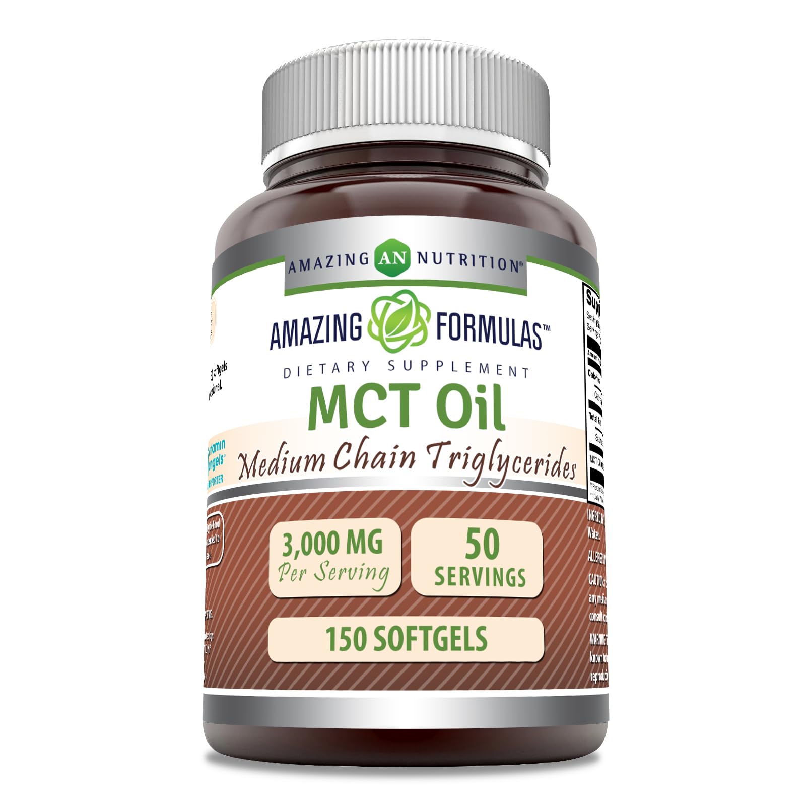 Amazing Formulas MCT Oil Supplement | 1000 Mg per Serving | Softgels | Non-GMO | Gluten-Free | Made in USA (1 Pack, 150 Count)