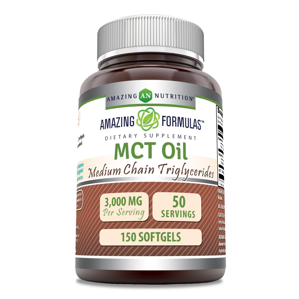 Amazing Formulas MCT Oil Supplement | 1000 Mg per Serving | Softgels | Non-GMO | Gluten-Free | Made in USA (1 Pack, 150 Count)