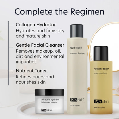 PCA SKIN Hydrating Collagen Cream for Face, Collagen Hydrator Night Cream, Hydrates and Firms Dry Mature Skin, Made with Shea Butter, Olive Fruit Oil, and Sweet Almond Fruit Extract, 1.7 oz Tub