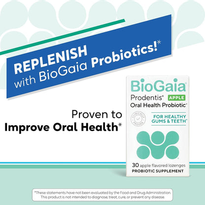 BioGaia Prodentis Oral Probiotics for Teeth & Gums and Bad Breath - Apple - Dental Hygienist-Recommended - Promotes Healthy Gums & Improves Oral Health - Fights Bad Breath - Dental Probiotic (3-Pack)