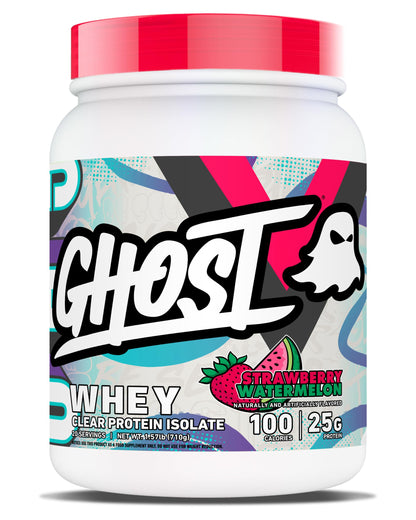 GHOST Clear Whey Isolate Protein Powder, Blue Raspberry - 1.4 LB Tub, 25G of Whey Protein - Post Workout Drink for Muscle Gain & Recovery - Sugar Free, Soy Free & Zero Fat, 20 Servings