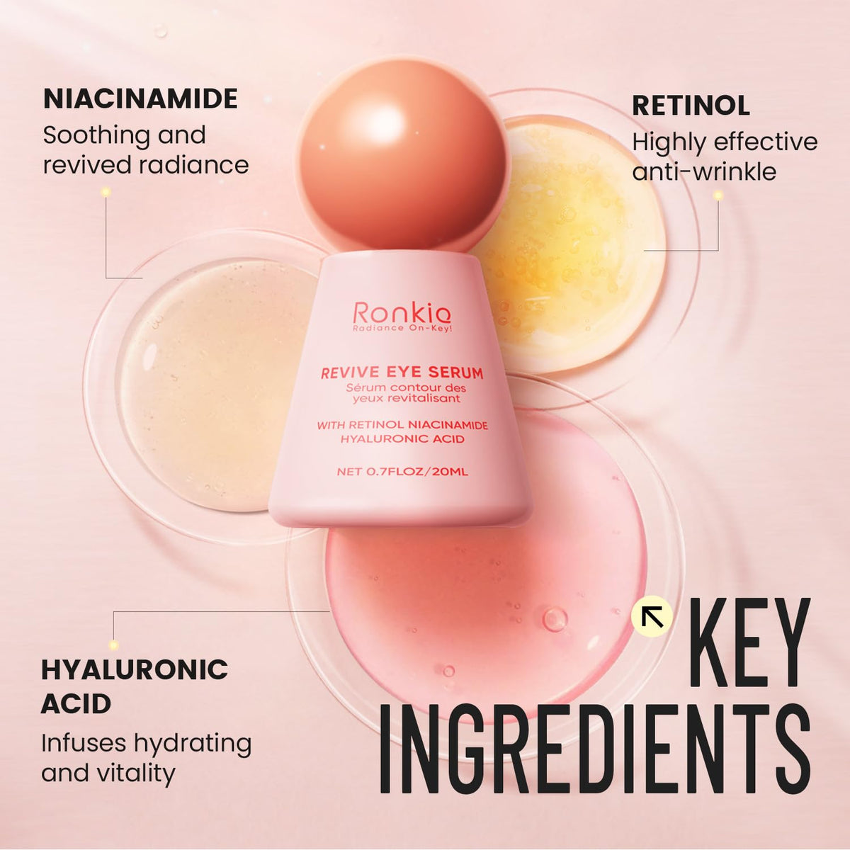 Retinol Eye Cream - Revive Eye Serum for Dark Circles & Anti-Aging (0.7 oz)