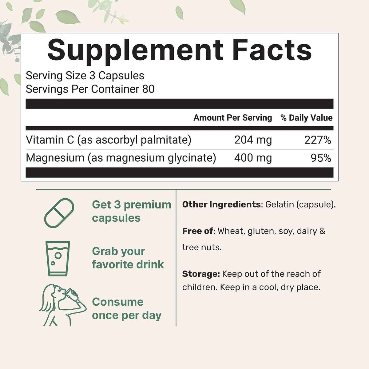 Micro Ingredients Pure Magnesium Glycinate 400mg Per Serving, 240 Capsules - Chelated Mineral Supplements with Elemental Form - Non-GMO, Filler Free