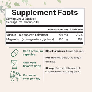 Micro Ingredients Pure Magnesium Glycinate 400mg Per Serving, 240 Capsules - Chelated Mineral Supplements with Elemental Form - Non-GMO, Filler Free