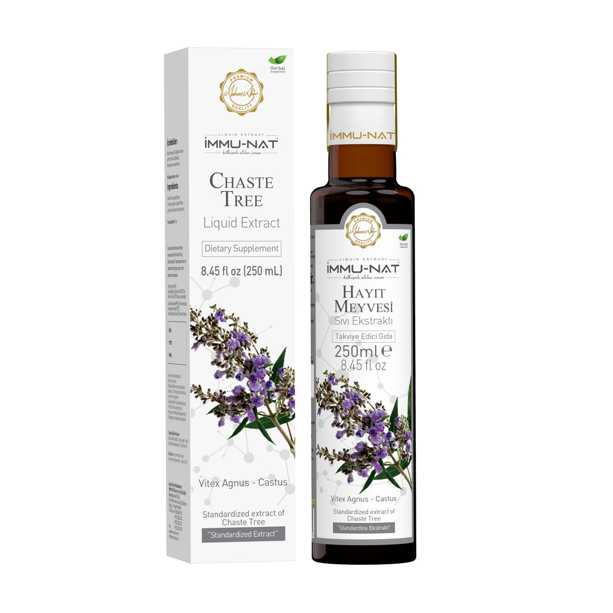 Immu-nat Chaste Tree Berry Extract - 8.5oz - Herbal Menopause & PMS Relief - Alcohol-Free Women's