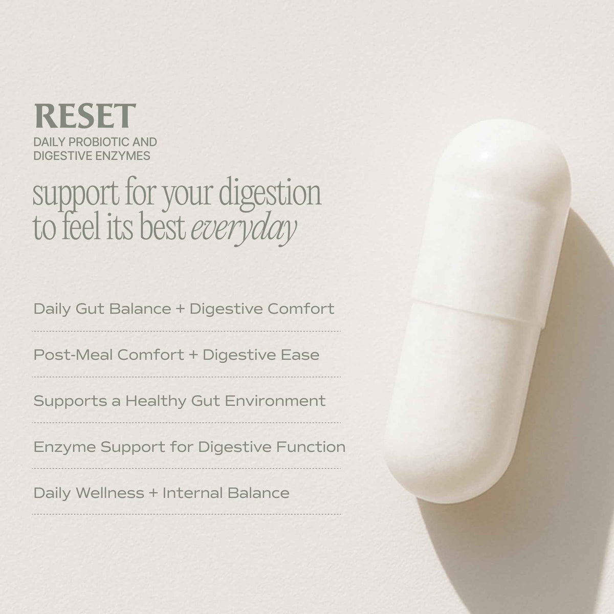 Reset Daily Probiotic + Prebiotic Plant Digestive Enzymes - Advanced Gut Reset for Women