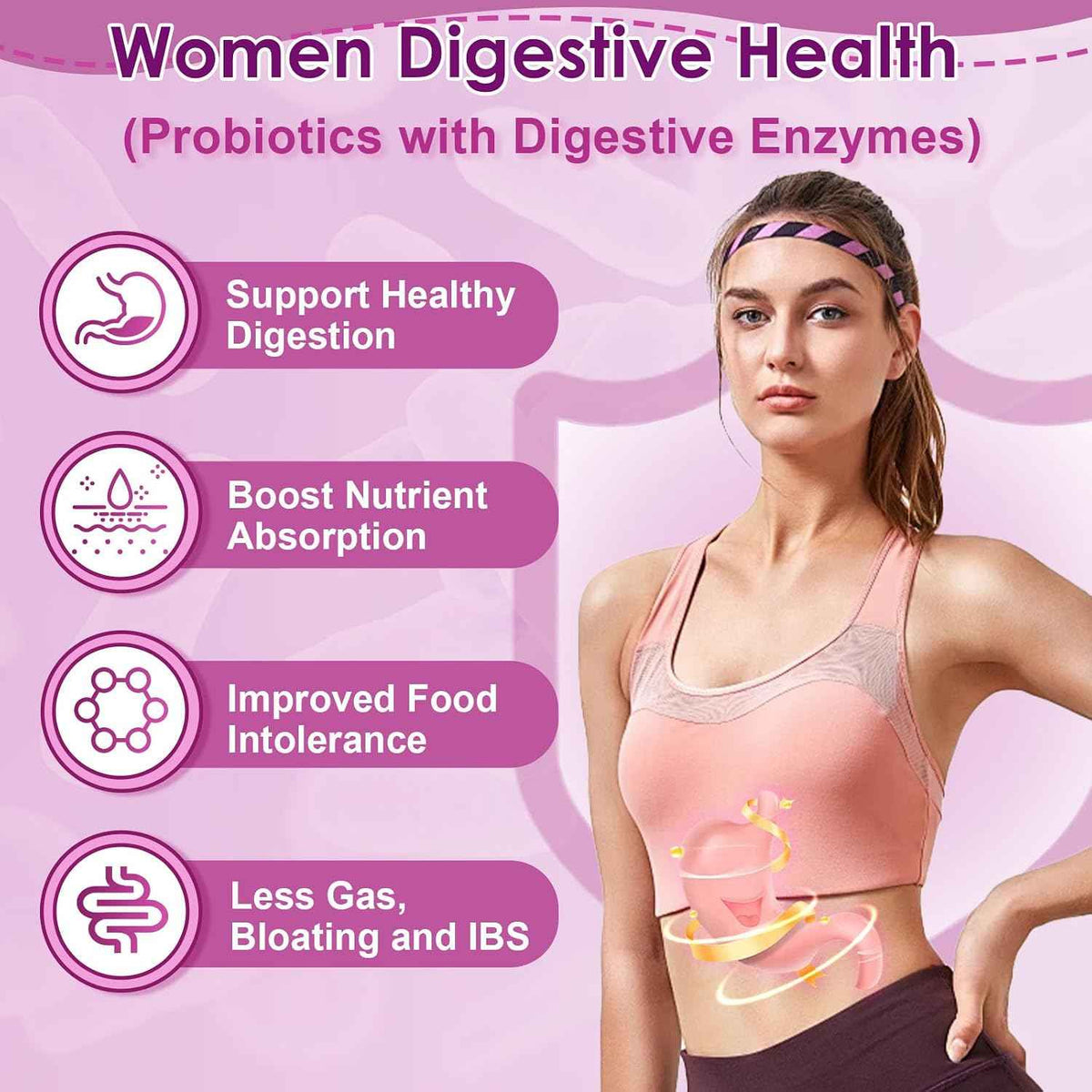 NATURE TARGET Women's Probiotic, 100 Billion CFU, 31 Strains, 90 Servings - With Prebiotic And Enzymes For Digestive Health,Cranberry, D-Mannose Support Urinary Tract & Vaginal Wellness, Shelf-Stable
