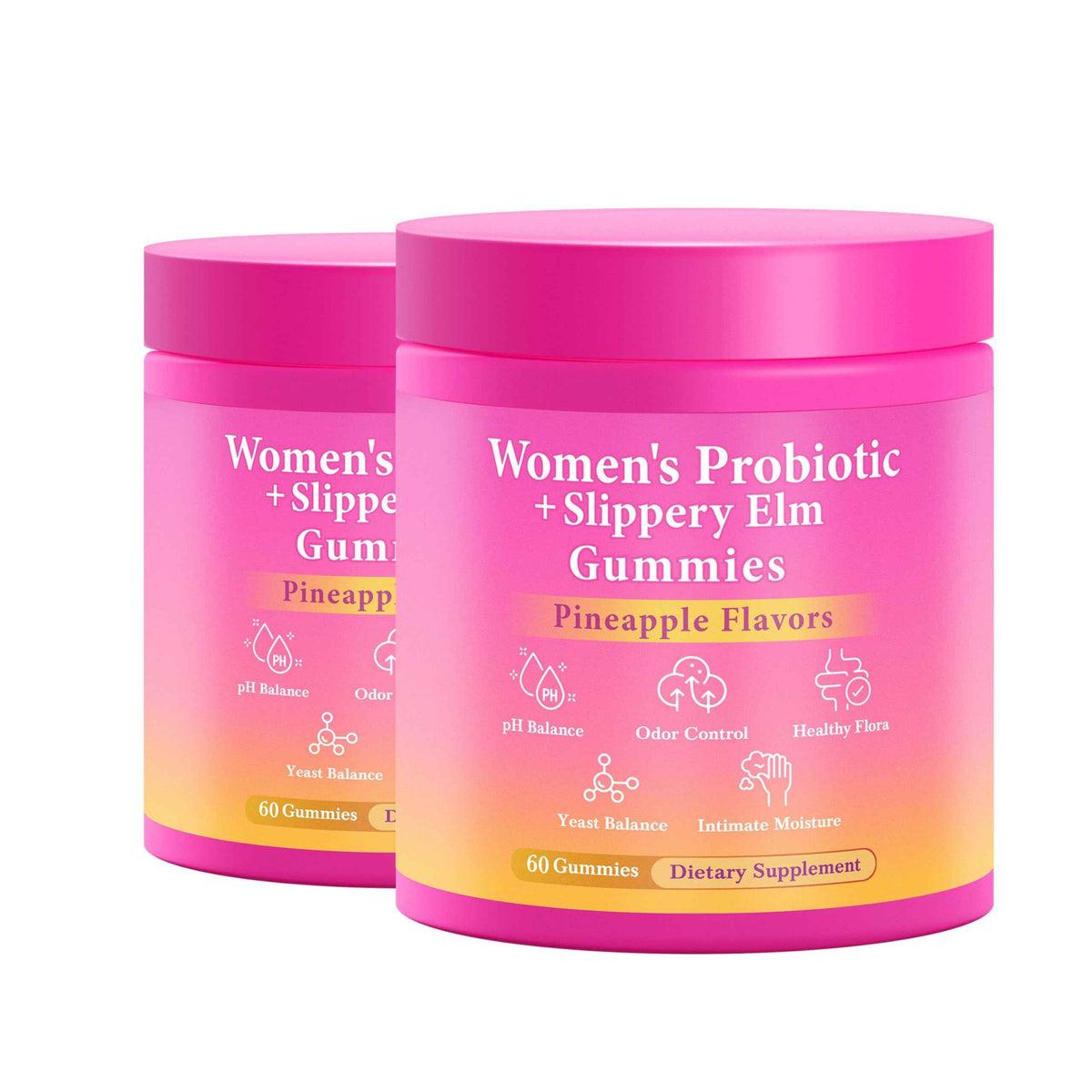 BURMINY Her Juicy Feminine Probiotics Gummies, Premium Feminine Balance Probiotics with Slippery Elm for Women's pH Balance and Freshness - Support Daily Wellness & Comfort 60 Pineapple Gummies