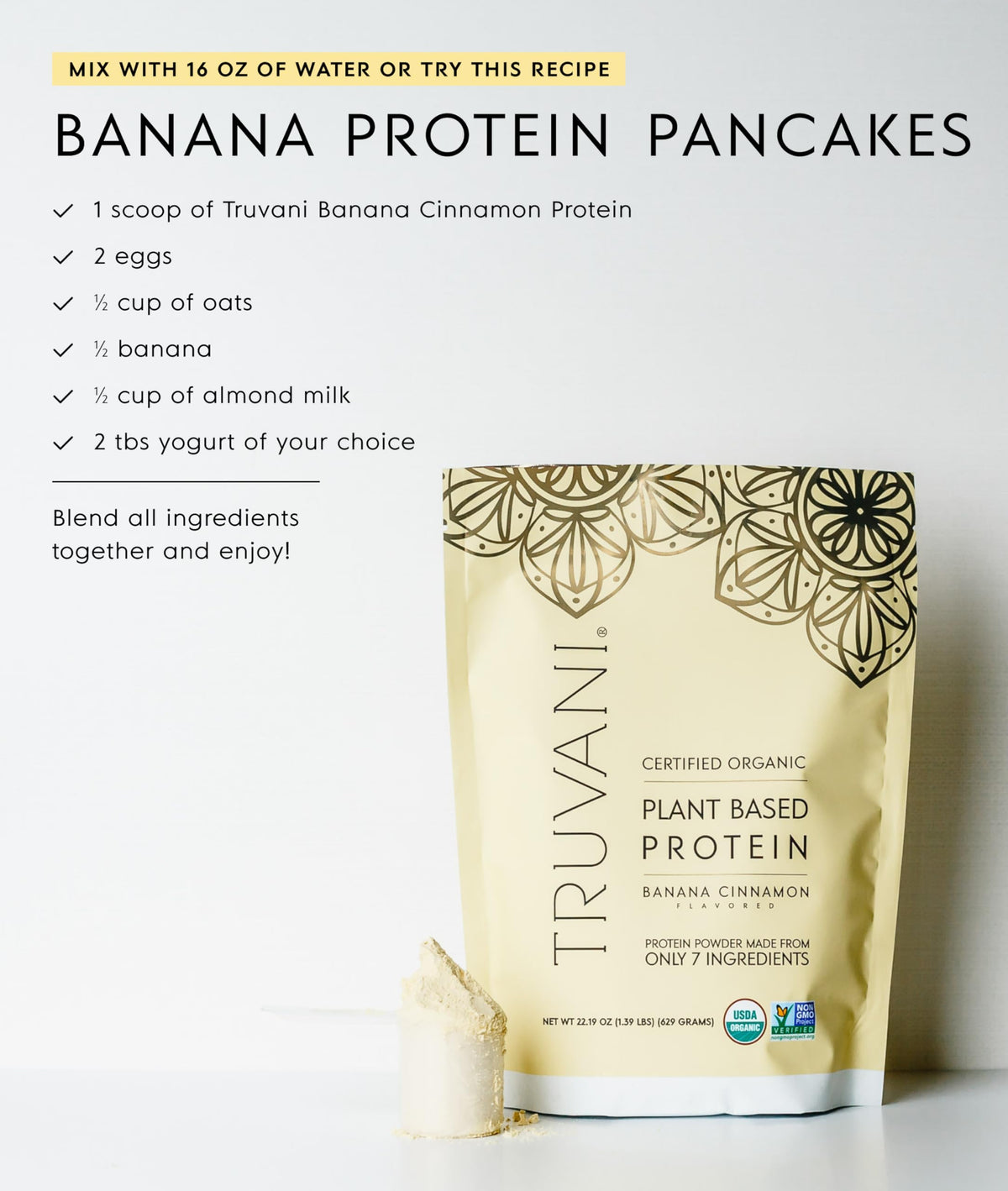 Truvani Organic Plant Based Protein Powder - Strawberry - 10 Servings - Vegan - 20g Pea Protein - Single Serving Travel Packets - Keto - Gluten & Dairy Free - Low Carb